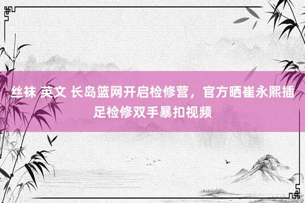 丝袜 英文 长岛篮网开启检修营，官方晒崔永熙插足检修双手暴扣视频